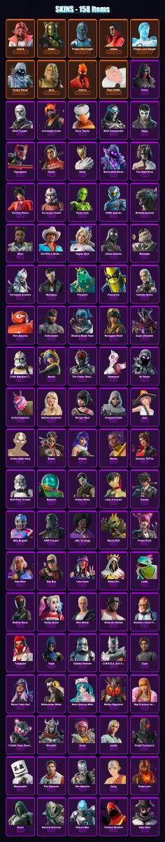 [PS4/PS5/XBOX/PC] | Valeria | Hades | Frozen Red Knight | Joltara | Frozen Love Ranger | 158 skin | 156 pickaxe | 116 emote | 84 glider | Lv1399