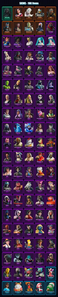 [PC/XBOX/PSN] | Darth Vader | Rox | Snap | Sentinel | Malik | 108 skin | 136 pickaxe | 122 emote | 106 glider | Lv1737