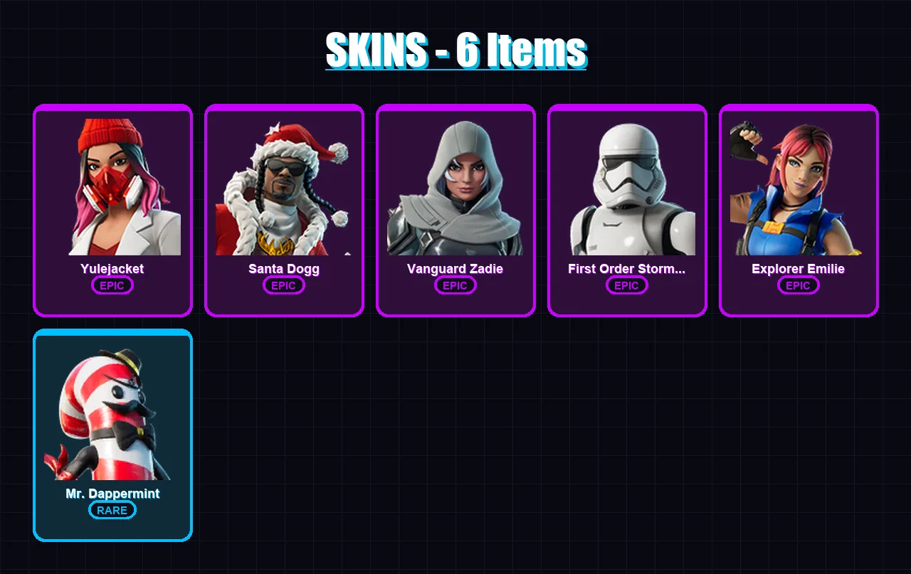 [PS4/PS5/XBOX/PC] | Yulejacket | Santa Dogg | Vanguard Zadie | 6 skin | Lv149