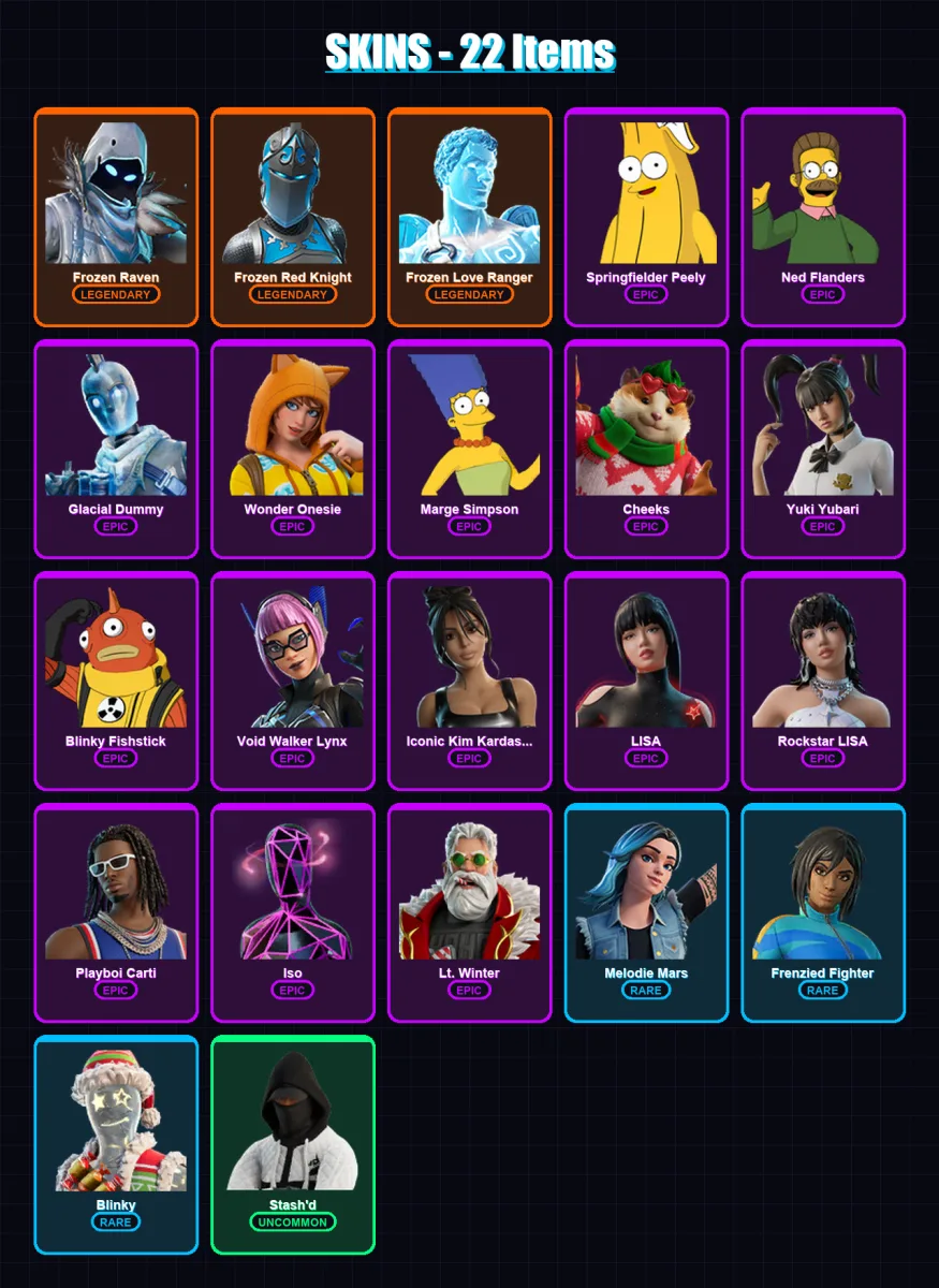 [PC/XBOX/PSN] | Frozen Raven | Frozen Red Knight | Frozen Love Ranger | 22 skin | Lv232 — Fortnite account