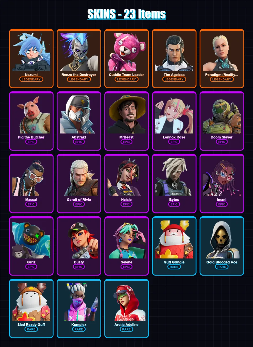 [PC/XBOX/PSN] | Nezumi | Renzo the Destroyer | Cuddle Team Leader | 23 skin | Lv508