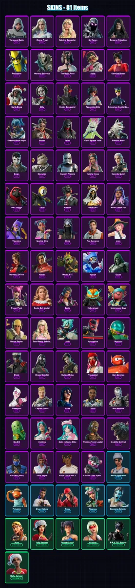 [PC/XBOX/PSN] | Vanguard Zadie | Emma Frost | Sabrina Carpenter | 81 skin | Lv1566