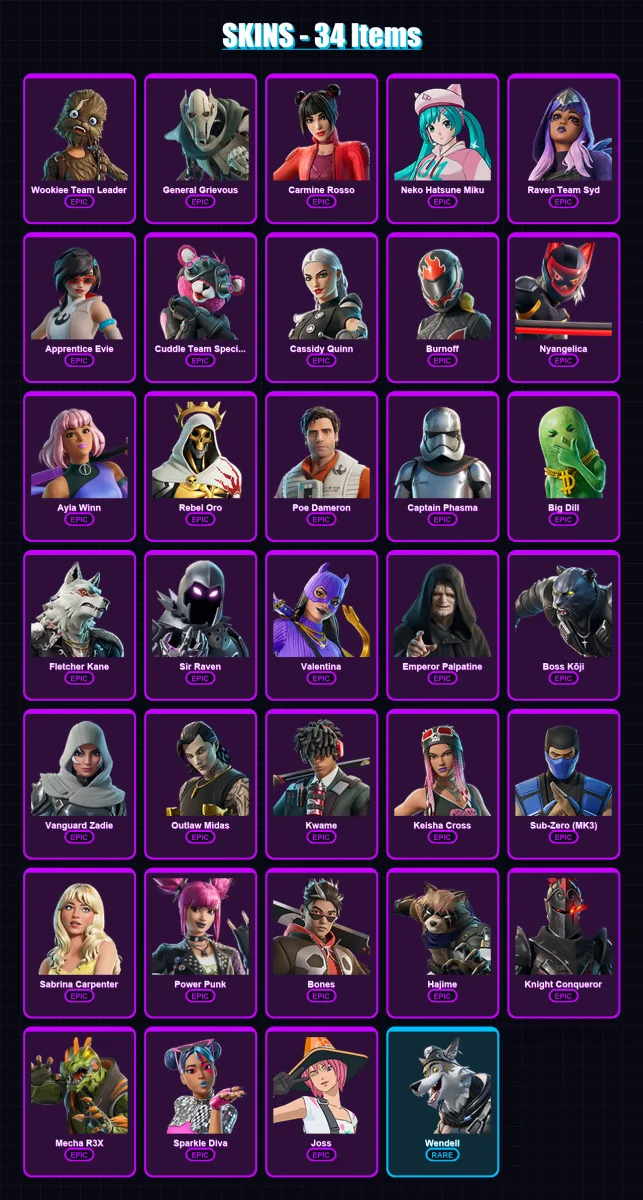 [PC/PSN] | Wookiee Team Leader | General Grievous | Carmine Rosso | 34 skin | Lv372