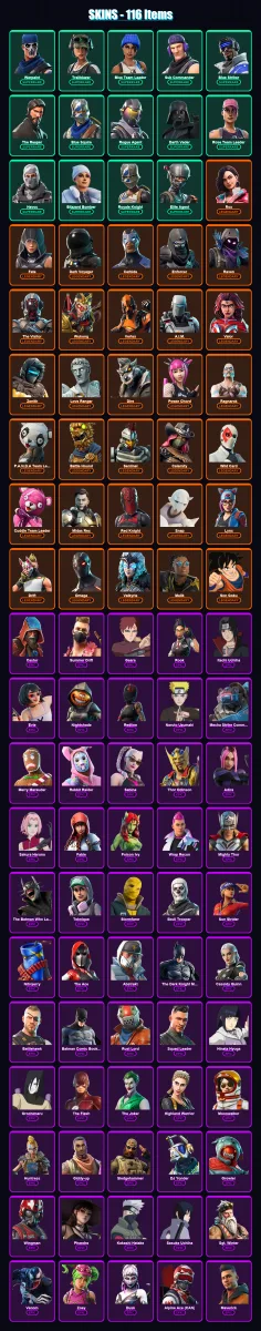 [PS4/PS5/XBOX/PC] | Warpaint | Trailblazer | Blue Team Leader | Sub Commander | Blue Striker | 116 skin | 67 pickaxe | 81 emote | 62 glider | Lv575