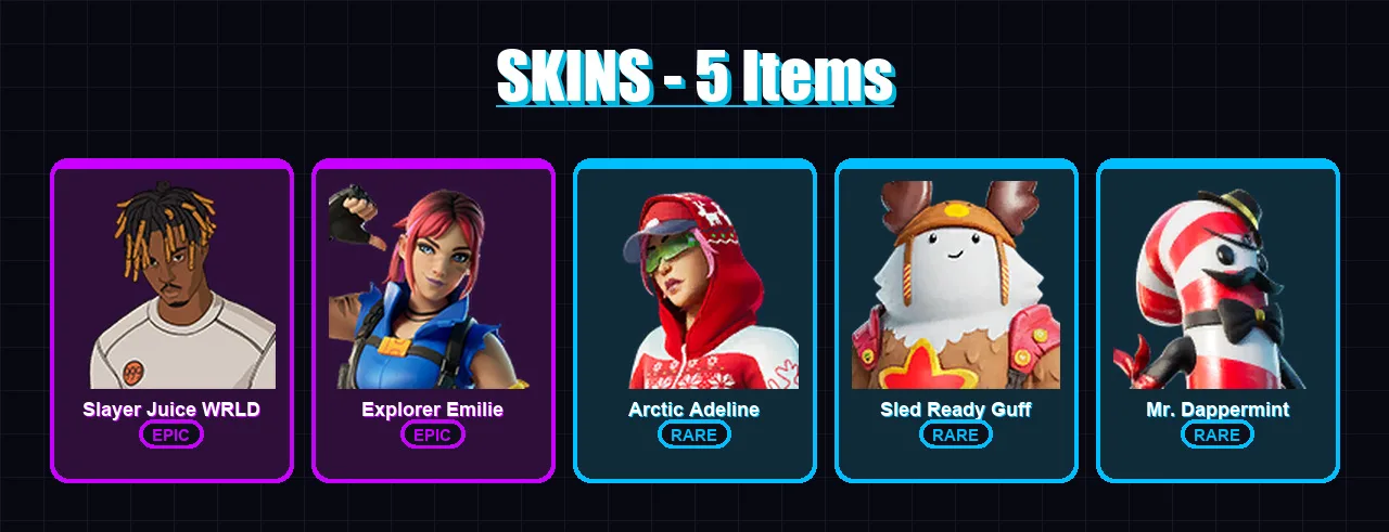 [PC/XBOX/PSN] | Slayer Juice WRLD | Explorer Emilie | Arctic Adeline | 5 skin | Lv42