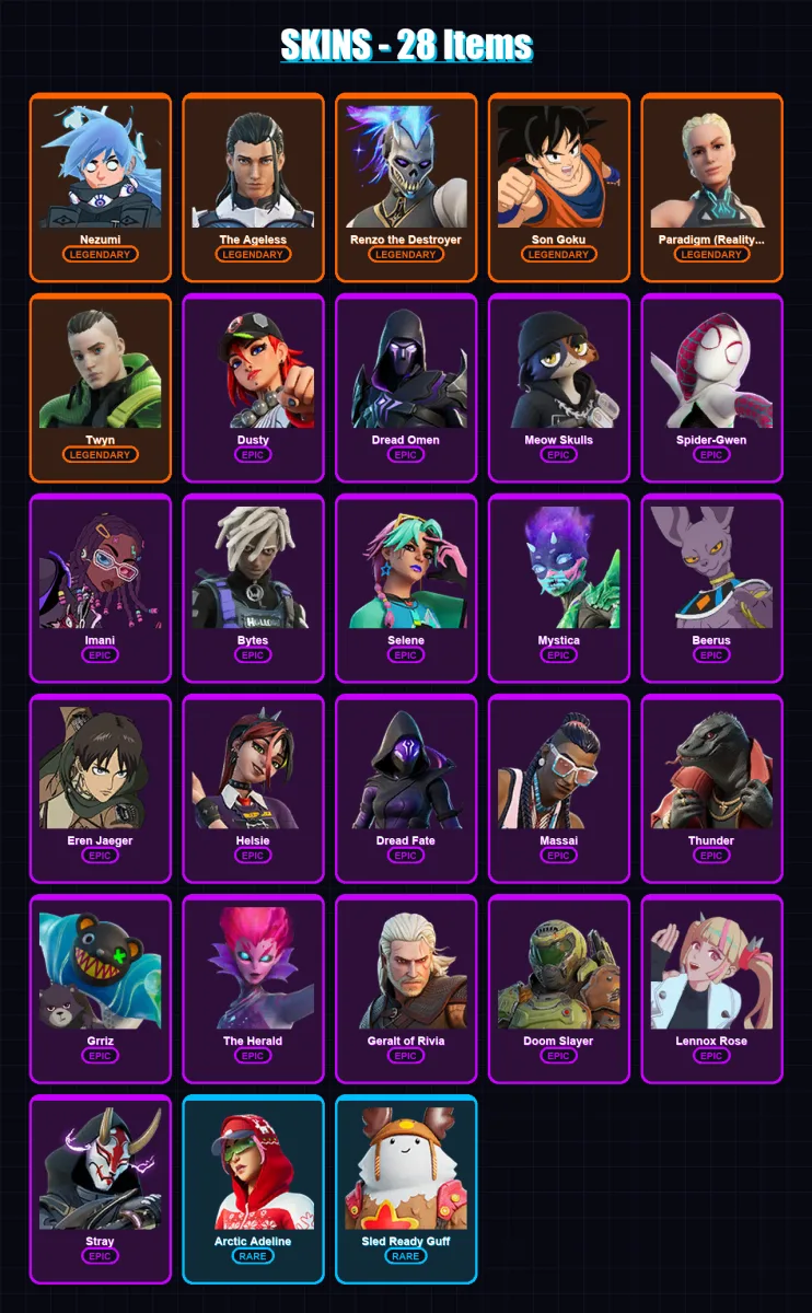 [SWITCH/XBOX/PC] | Nezumi | The Ageless | Renzo the Destroyer | 28 skin | Lv631