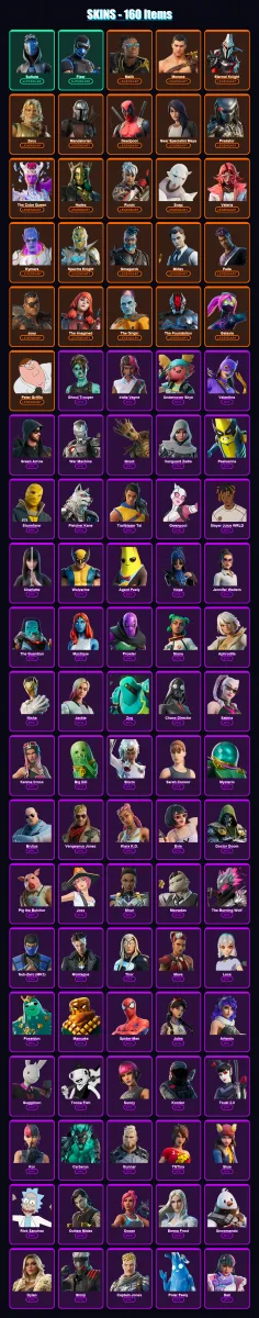 [PS4/PS5/XBOX/PC] | Sultura | Fixer | Malik | Menace | Eternal Knight | 160 skin | 239 pickaxe | 174 emote | 177 glider | Lv3361