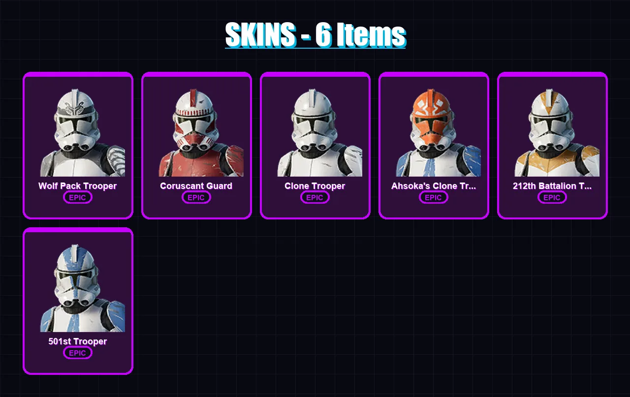 [PC/PSN] | Wolf Pack Trooper | Coruscant Guard | Clone Trooper | 6 skin | Lv294