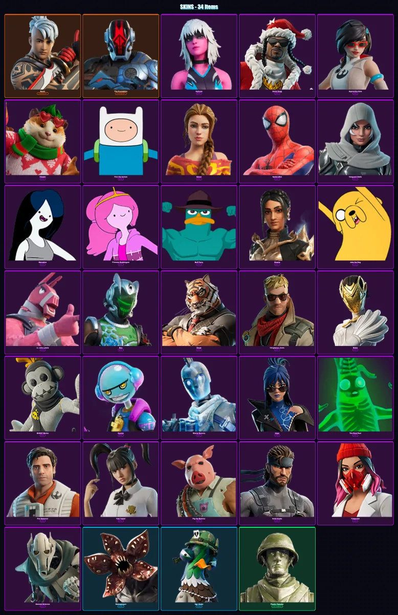 [PS4/PS5/XBOX/PC] | Ronin | The Foundation | Harlowe | Santa Dogg | Apprentice Evie | 34 skin | 79 pickaxe | 39 emote | 48 glider | Lv685