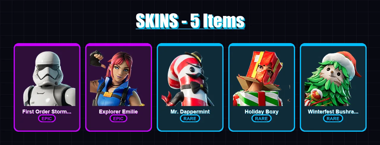 [PC/XBOX/PSN] | First Order Stormtrooper | Explorer Emilie | Mr. Dappermint | 5 skin | Lv147