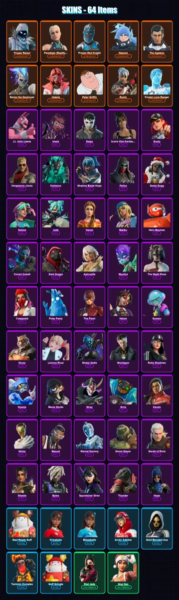 [PC/XBOX/PSN] | Frozen Raven | Paradigm (Reality-659) | Frozen Red Knight | 64 skin | Lv1087