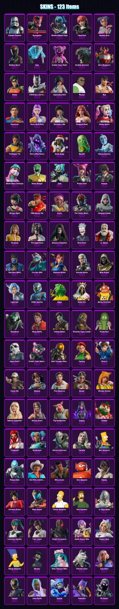 [PC/XBOX] | Captain Phasma | Nyangelica | Shadow Blade Hope | Hana Park | Sparkle Diva | 123 skin | 151 pickaxe | 111 emote | 77 glider | Lv1774