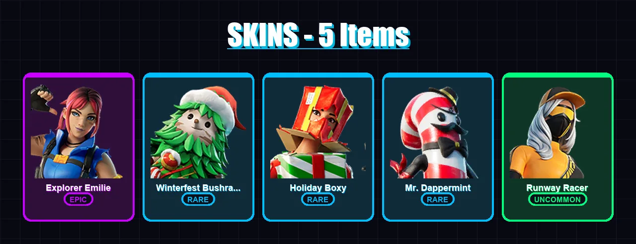 [PC/XBOX/PSN] | Explorer Emilie | Winterfest Bushranger | Holiday Boxy | 5 skin | Lv245
