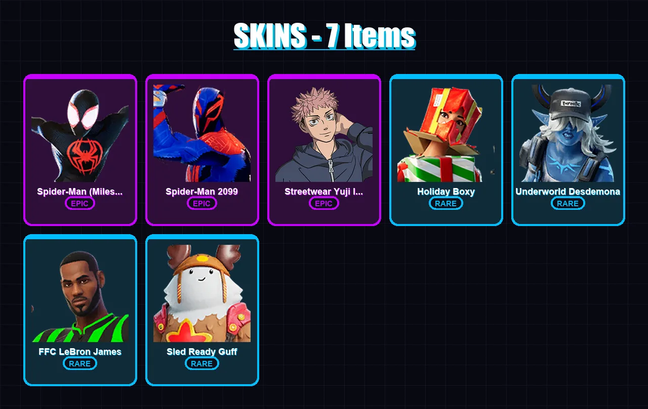 [PC/XBOX/PSN] | Spider-Man (Miles Morales) | Spider-Man 2099 | Streetwear Yuji Itadori | 7 skin | Lv309