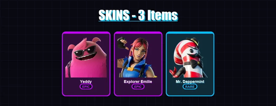 [PC/XBOX/PSN] | Yeddy | Explorer Emilie | Mr. Dappermint | 3 skin | 20 pickaxe | 11 emote | 20 glider | Lv182 — main preview