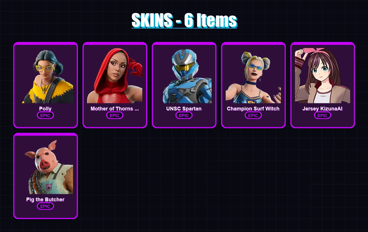[PS4/PS5/XBOX/PC] | Polly | Mother of Thorns Doja | UNSC Spartan | 6 skin | Lv307