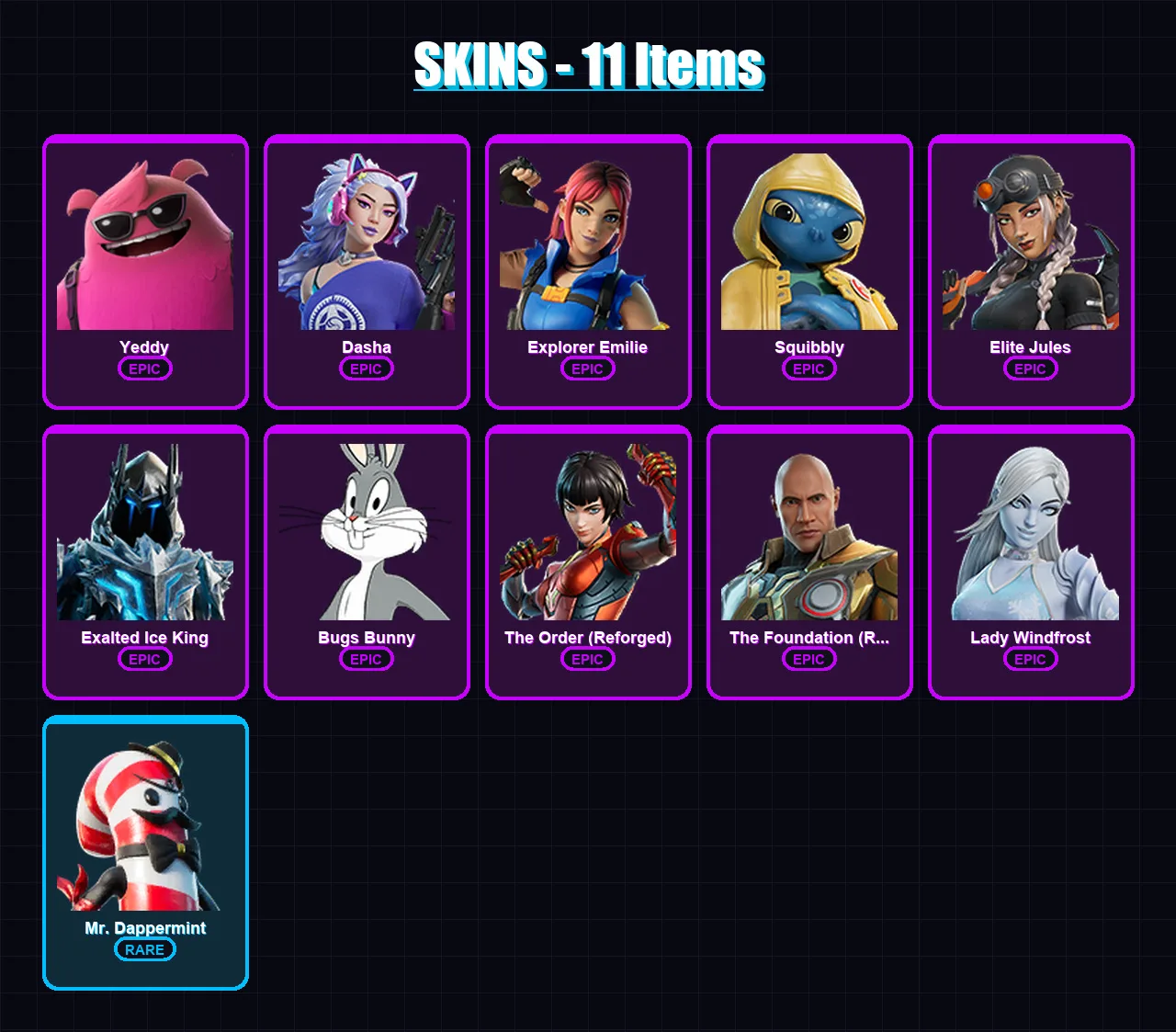 [PC/PSN] | Yeddy | Dasha | Explorer Emilie | Squibbly | Elite Jules | 11 skin | 18 pickaxe | 12 emote | 15 glider | Lv183