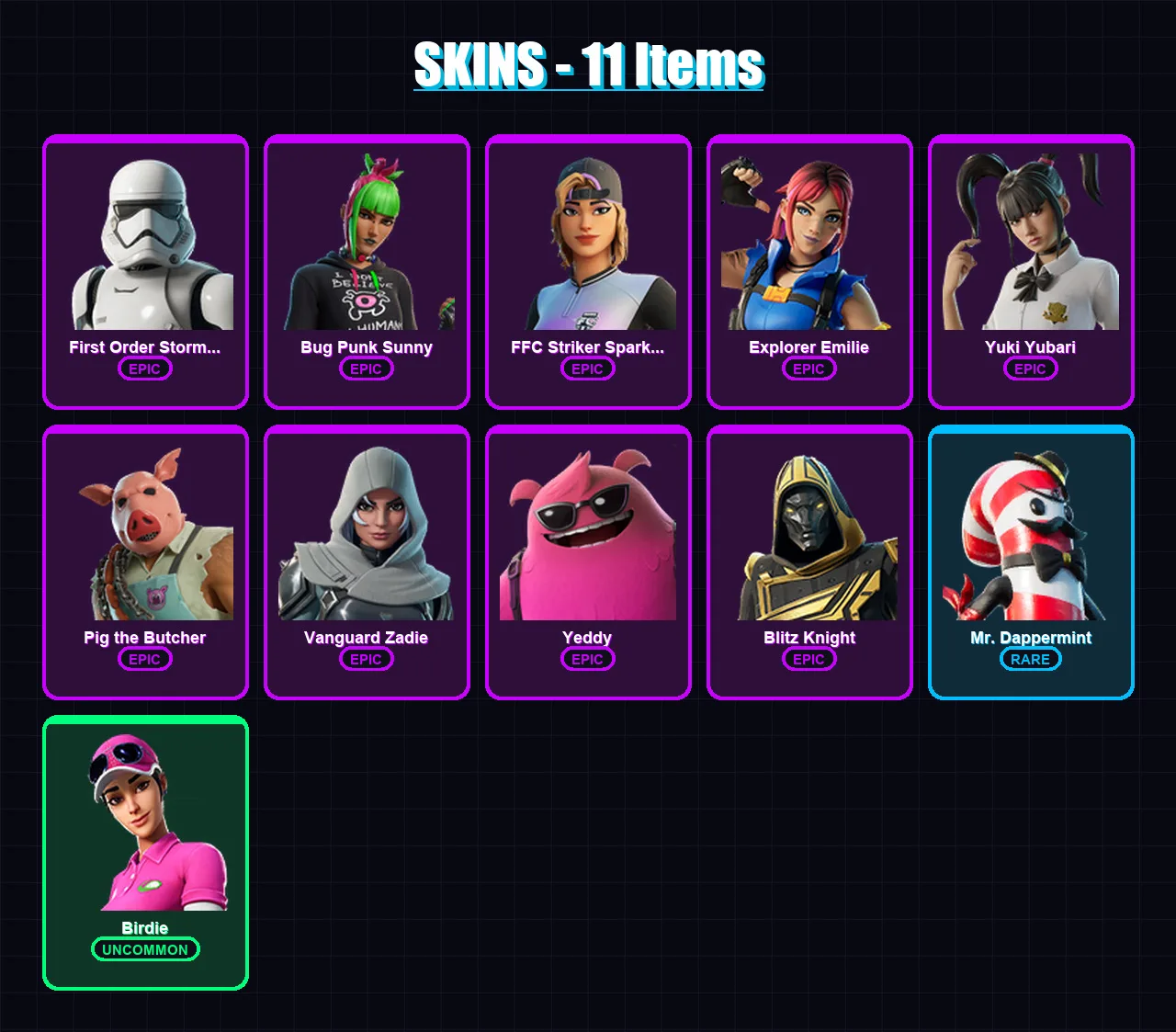 [PC/XBOX/PSN] | First Order Stormtrooper | Bug Punk Sunny | FFC Striker Sparkplug | 11 skin | Lv864