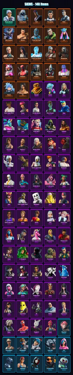 [PC/XBOX/PSN] | Blizzard Bomber | Frozen Raven | Fade | The Ageless | Midas | 140 skin | 142 pickaxe | 119 emote | 99 glider | Lv1537