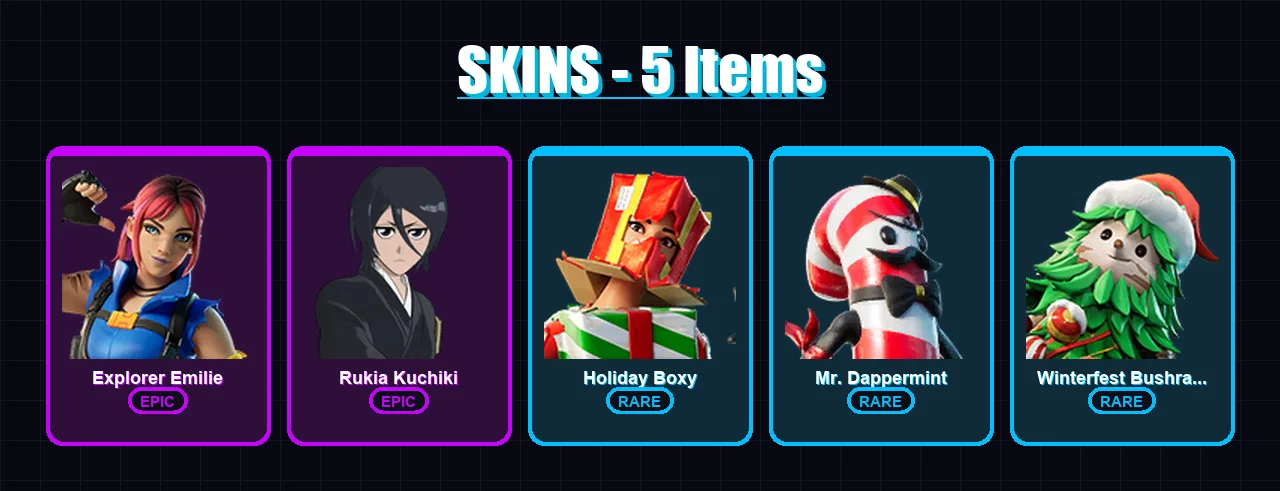 [PC/XBOX/PSN] | Explorer Emilie | Rukia Kuchiki | Holiday Boxy | 5 skin | Lv158