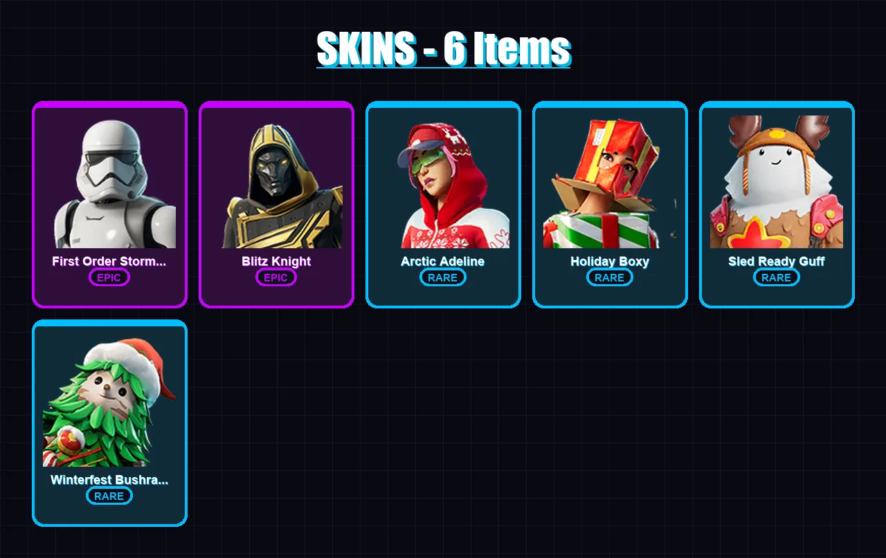 [PC/XBOX/PSN] | First Order Stormtrooper | Blitz Knight | Arctic Adeline | 6 skin | Lv168
