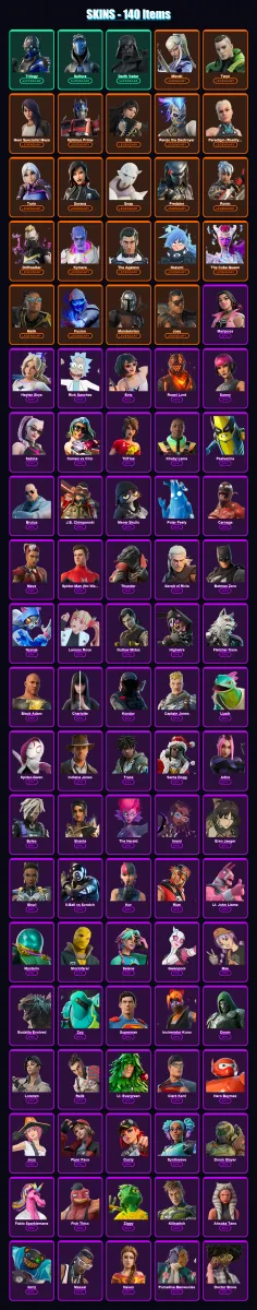 [PC] | Trilogy | Sultura | Darth Vader | Mizuki | Twyn | 140 skin | 164 pickaxe | 130 emote | 141 glider | Lv1878