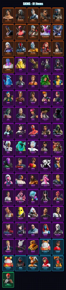 [PC/XBOX] | Raz | Mandalorian | Midas | Joey | Predator | 81 skin | 84 pickaxe | 62 emote | 85 glider | Lv1202 — Fortnite account