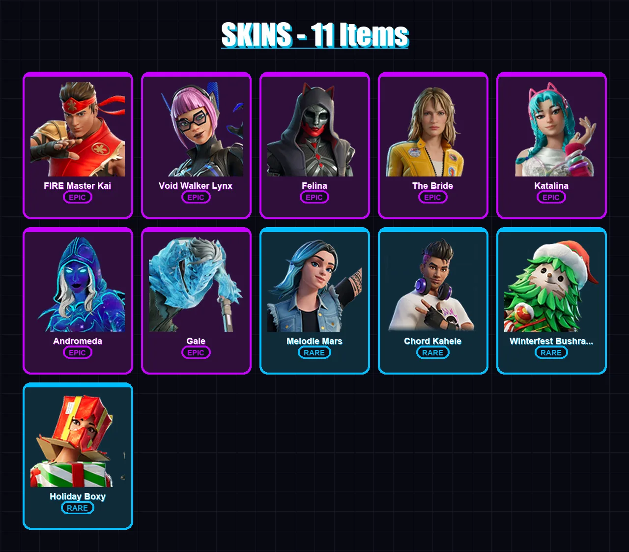 [PC/PSN] | FIRE Master Kai | Void Walker Lynx | Felina | The Bride | Katalina | 11 skin | 27 pickaxe | 8 emote | 13 glider | Lv188