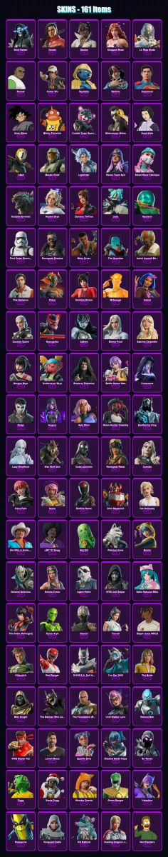 [PC/PSN] | Skull Raider | Kendo | Danica | Chappell Roan | Lt. Ripp Slade | 161 skin | 187 pickaxe | 154 emote | 111 glider | Lv1601