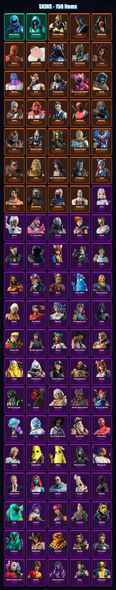 [PC/XBOX/PSN] | Honor Guard | Surf Strider | Ultima Knight | Fade | Blackheart | 150 skin | 150 pickaxe | 128 emote | 134 glider | Lv1927