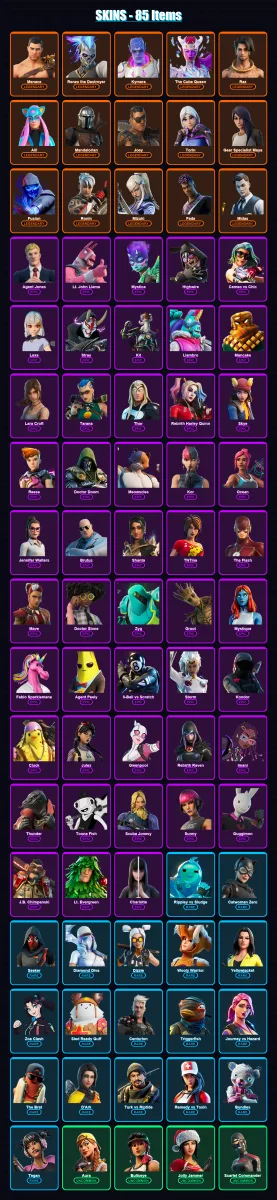 [PC/PSN] | Menace | Renzo the Destroyer | Kymera | The Cube Queen | Raz | 85 skin | 100 pickaxe | 85 emote | 76 glider | Lv1065