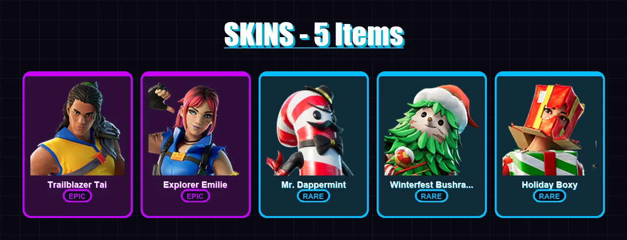 [PC/XBOX/PSN] | Trailblazer Tai | Explorer Emilie | Mr. Dappermint | 5 skin | Lv112