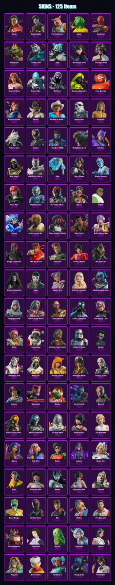 [PS4/PS5/PC] | Kendo | Outlaw Midas | Pig the Butcher | Ziggy | Synthesis | 125 skin | 168 pickaxe | 108 emote | 81 glider | Lv1438