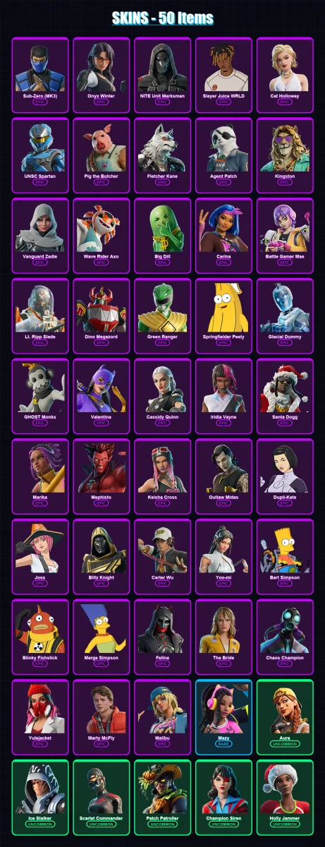 [PC/XBOX/PSN] | Sub-Zero (MK3) | Onyx Winter | NITE Unit Marksman | 50 skin | Lv1337 — Fortnite account