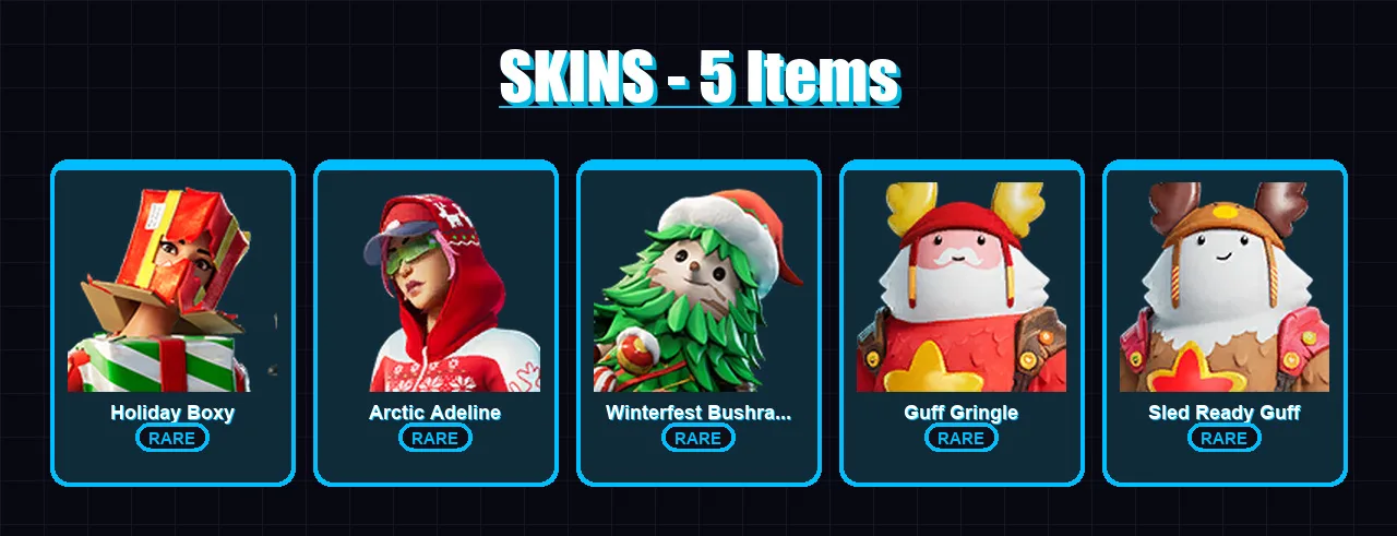 [PC/XBOX/PSN] | Holiday Boxy | Arctic Adeline | Winterfest Bushranger | 5 skin | Lv186