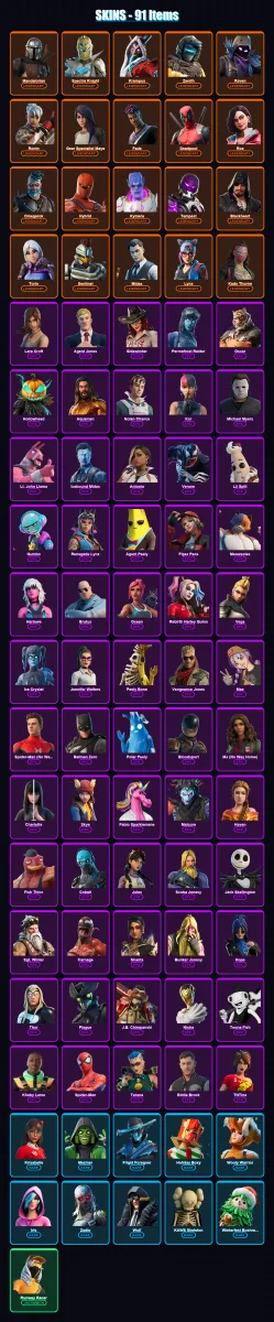 [PC/PSN] | Mandalorian | Spectra Knight | Krampus | Zenith | Raven | 91 skin | 93 pickaxe | 72 emote | 84 glider | Lv1195