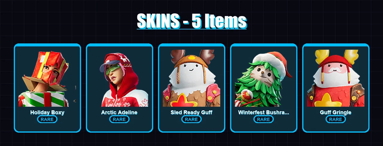 [PC/XBOX/PSN] | Holiday Boxy | Arctic Adeline | Sled Ready Guff | 5 skin | Lv141