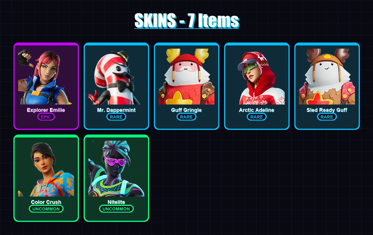 [PC/XBOX/PSN] | Explorer Emilie | Mr. Dappermint | Guff Gringle | 7 skin | Lv260