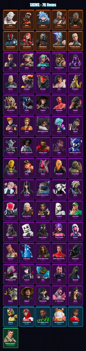 [PC/XBOX/PSN] | Snap | Blaze | Nezumi | Ronin | Malik | 76 skin | 77 pickaxe | 47 emote | 51 glider | Lv510
