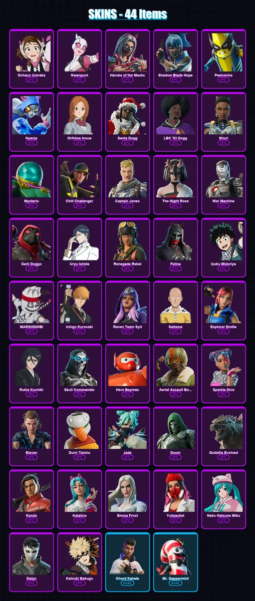 [PS4/PS5/XBOX/PC] | Ochaco Uraraka | Gwenpool | Haruka of the Masks | 44 skin | Lv459