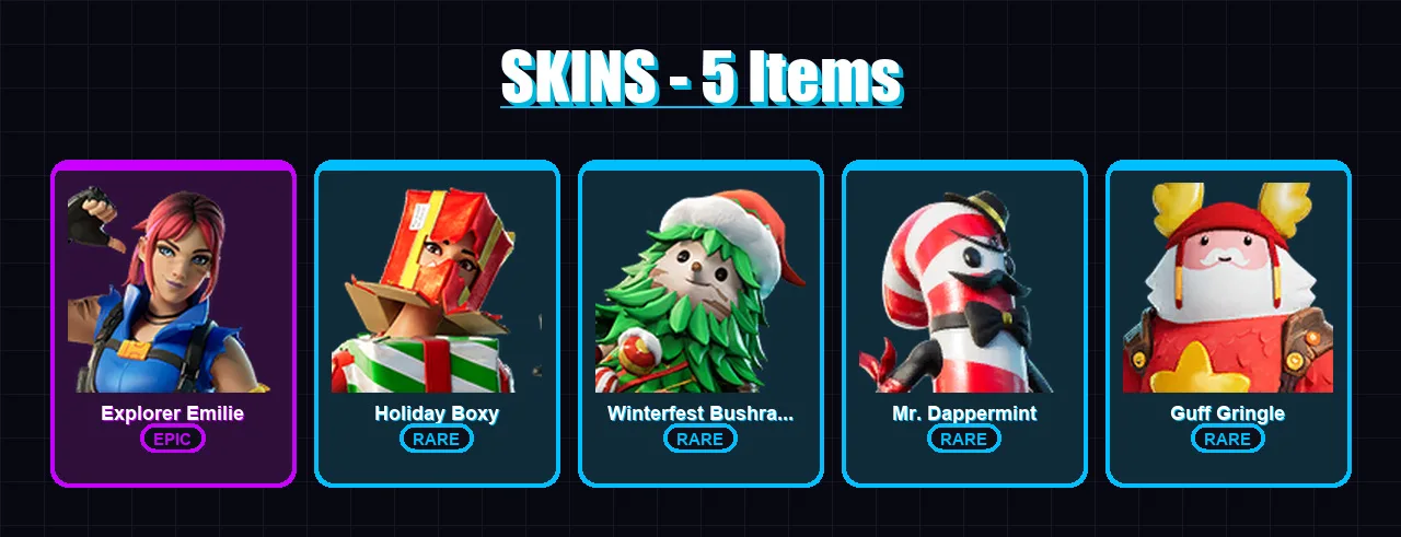 [PC/XBOX/PSN] | Explorer Emilie | Holiday Boxy | Winterfest Bushranger | 5 skin | Lv147