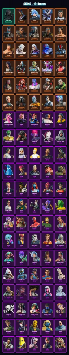 [PS4/PS5/XBOX/PC] | Darth Vader | Fade | Nezumi | Spire Assassin | The Ageless | 191 skin | 241 pickaxe | 189 emote | 204 glider | Lv3513