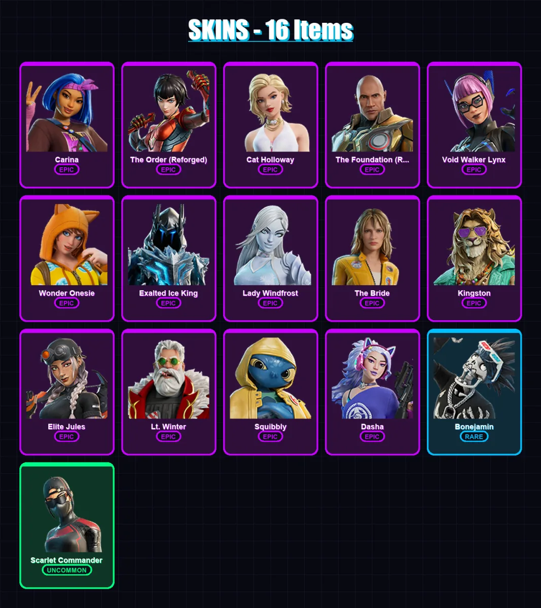 [PC/XBOX/PSN] | Carina | The Order (Reforged) | Cat Holloway | 16 skin | Lv146