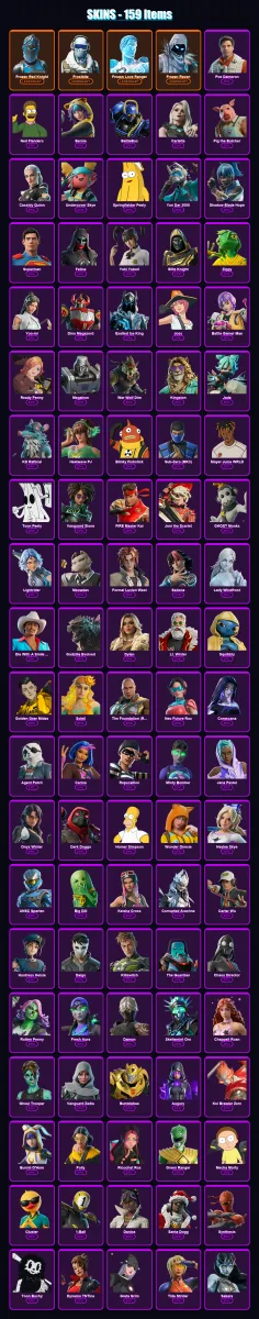 [PC/PSN] | Frozen Red Knight | Frostbite | Frozen Love Ranger | Frozen Raven | Poe Dameron | 159 skin | 203 pickaxe | 122 emote | 114 glider | Lv133