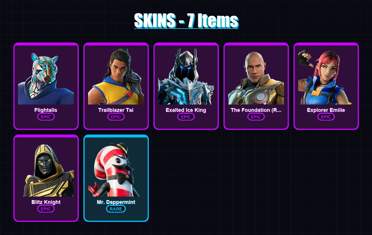 [PS4/PS5/PC] | Flightalis | Trailblazer Tai | Exalted Ice King | 7 skin | Lv268