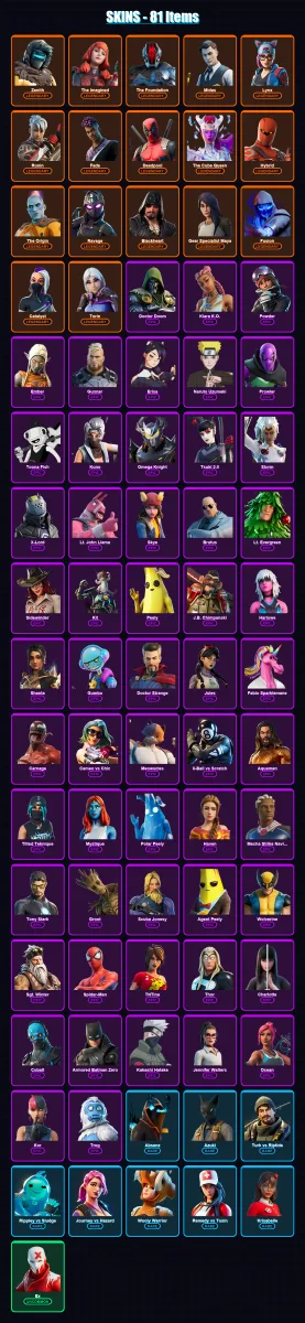 [SWITCH/XBOX/PSN/PC] | Zenith | The Imagined | The Foundation | Midas | Lynx | 81 skin | 77 pickaxe | 78 emote | 80 glider | Lv1346