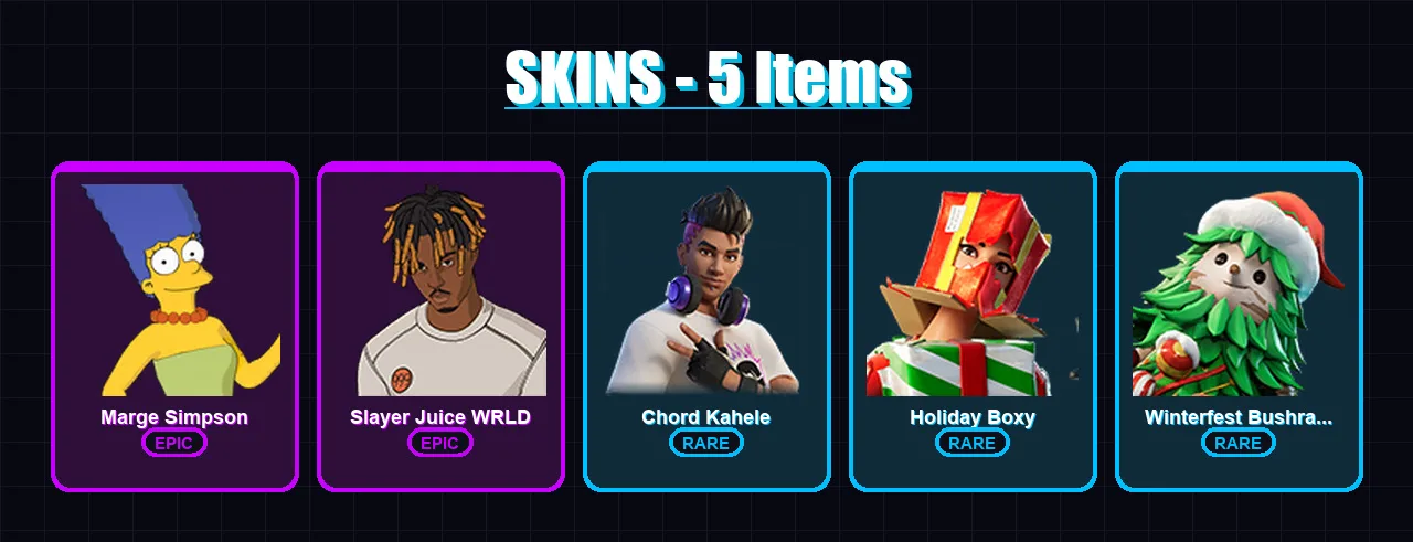 [PC/XBOX/PSN] | Marge Simpson | Slayer Juice WRLD | Chord Kahele | 5 skin | Lv202