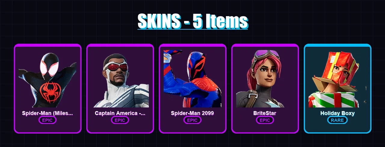 [PC/XBOX/PSN] | Spider-Man (Miles Morales) | Captain America - Sam Wilson (MCU) | Spider-Man 2099 | 5 skin | Lv322