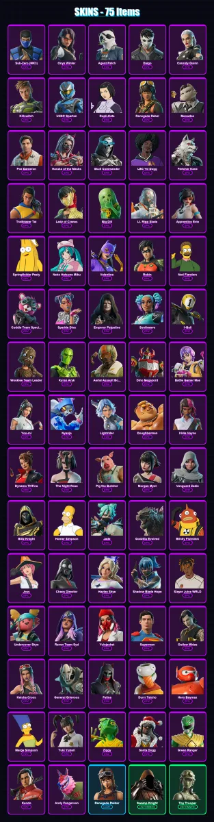 [PC/XBOX/PSN] | Sub-Zero (MK3) | Onyx Winter | Agent Patch | Daigo | Cassidy Quinn | 75 skin | 133 pickaxe | 87 emote | 87 glider | Lv2797 — Fortnite account