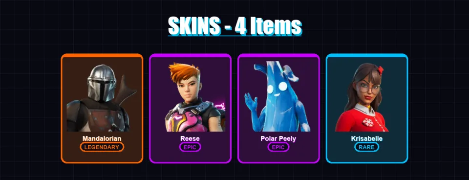 [PC/XBOX/PSN] | Mandalorian | Reese | Polar Peely | Krisabelle | 4 skin | 8 pickaxe | 6 emote | 7 glider | Lv65 — main preview